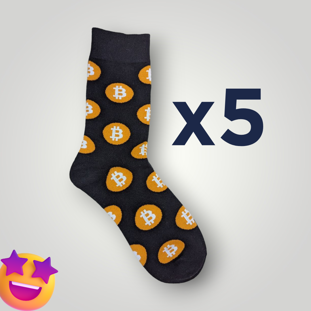 multi pack Bitcoin Logo Socks | Cryptocurrency Footwear | Unisex BTC Socks