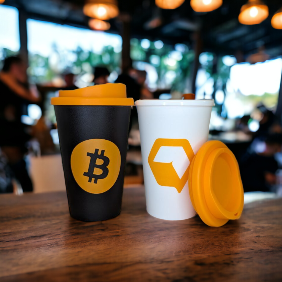 Bitcoin Coffee Cup black/white cup | Americano Insulated Coffee Cup black/white cup | Travel Coffee cup black/white cup