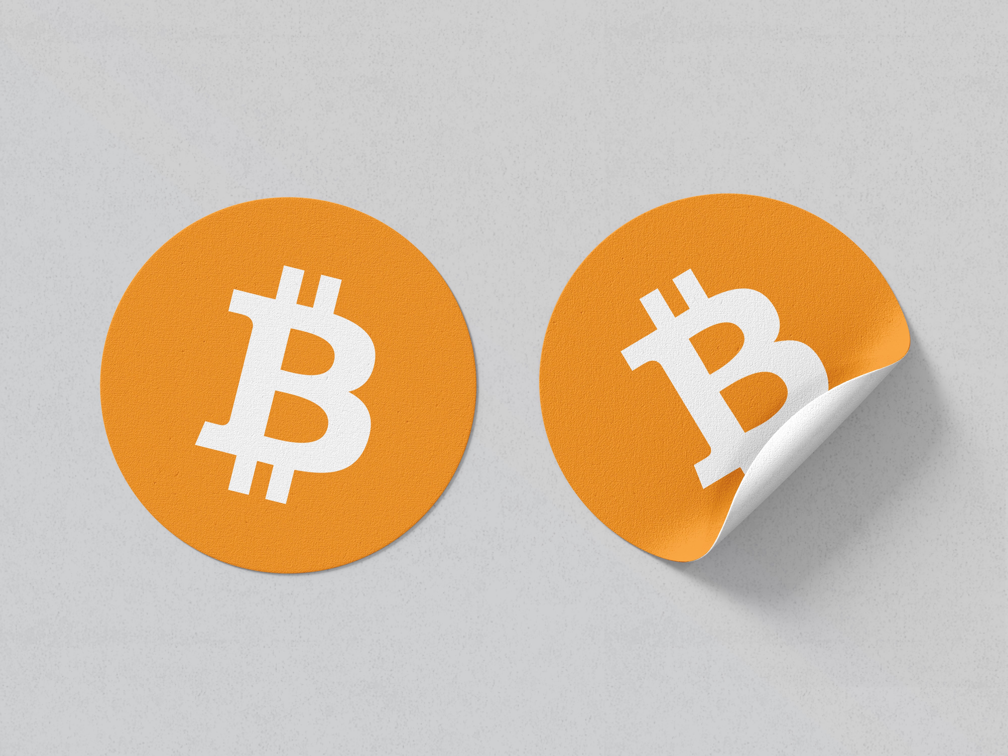 Bitcoin Logo Sticker side | Bitcoin Logo Self-adhesive Sticker top | Crypto Sticker peel