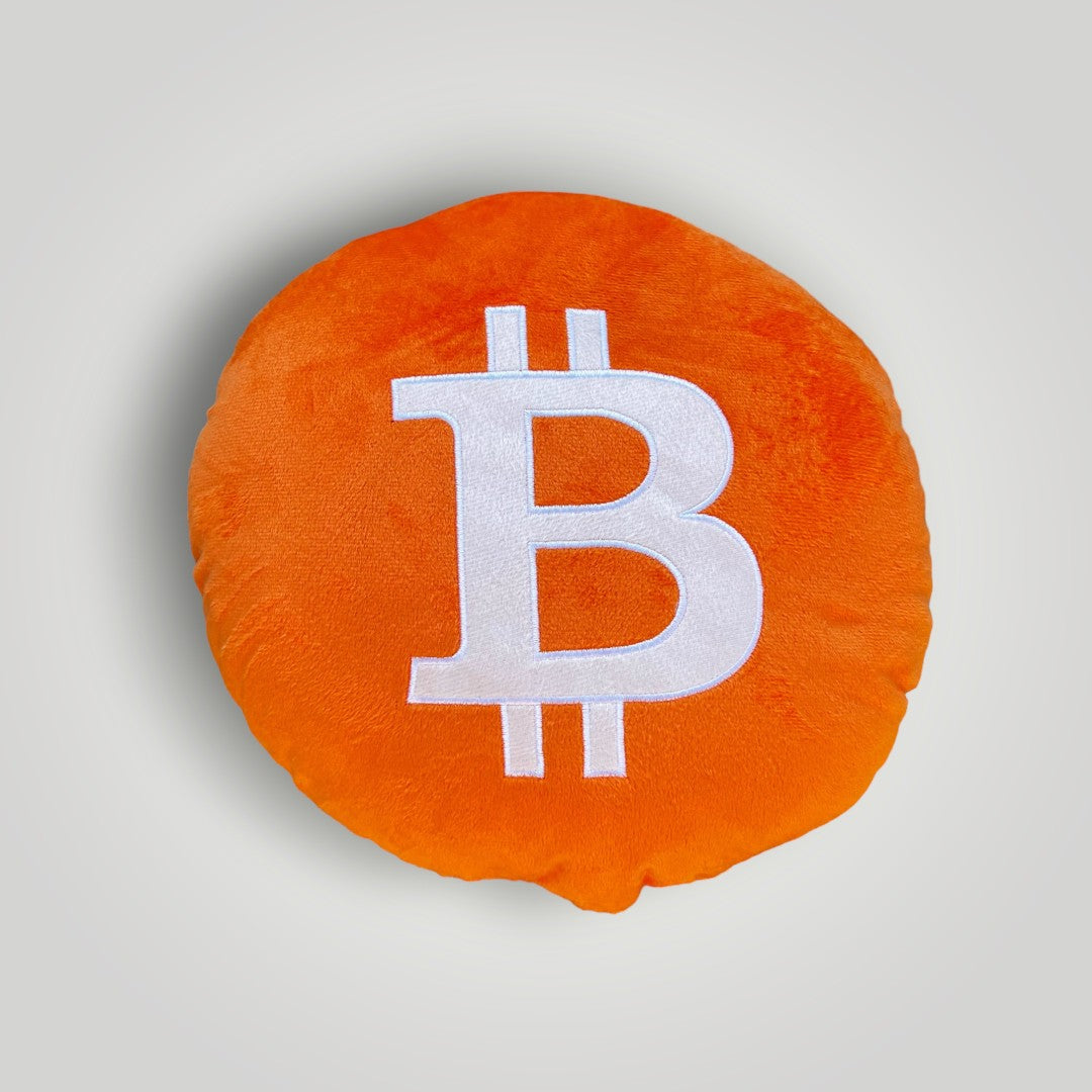 Bitcoin Pillow | Bitcoin Embroidered Cushion | Crypto Pillow