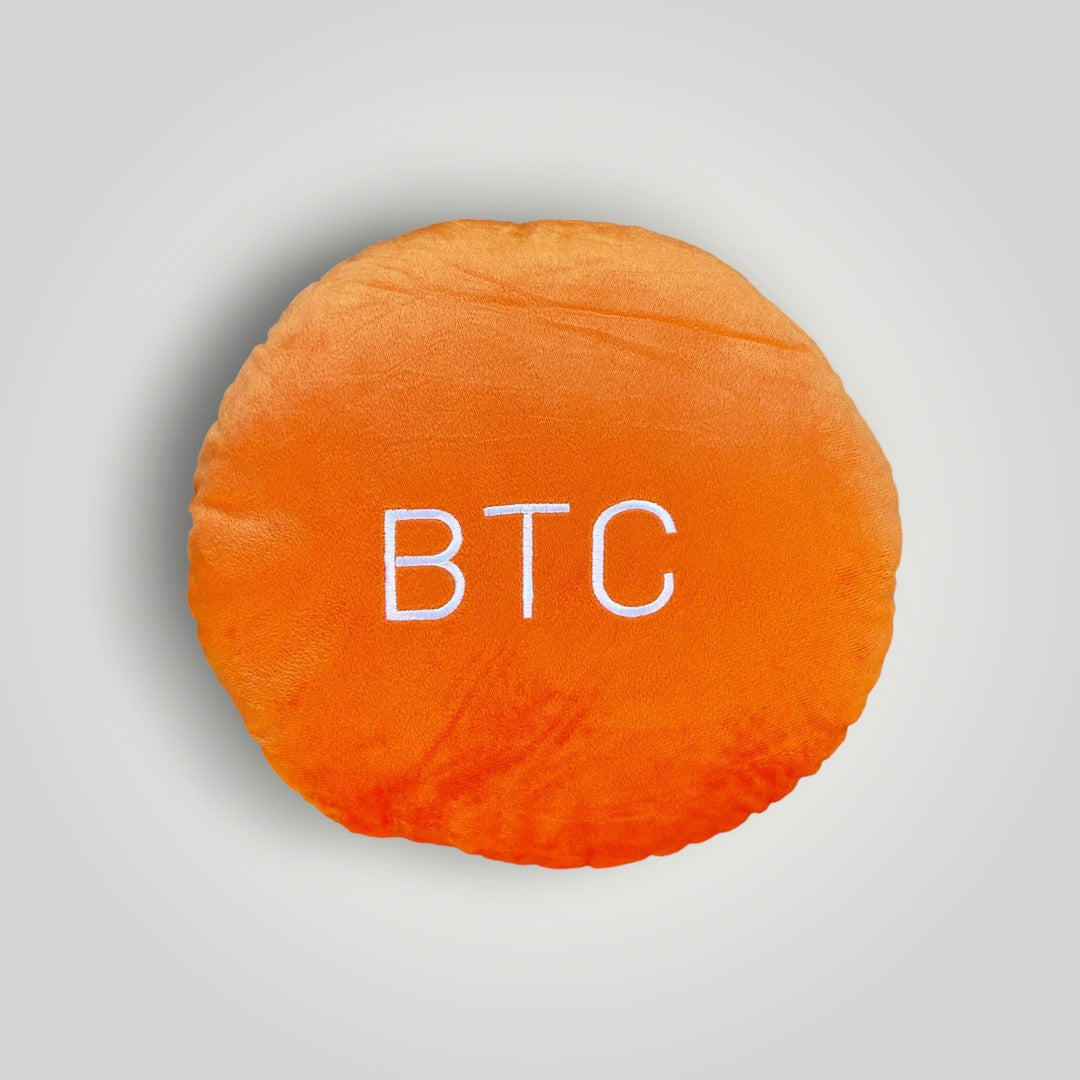 Bitcoin Pillow | Bitcoin Embroidered Cushion | Crypto Pillow