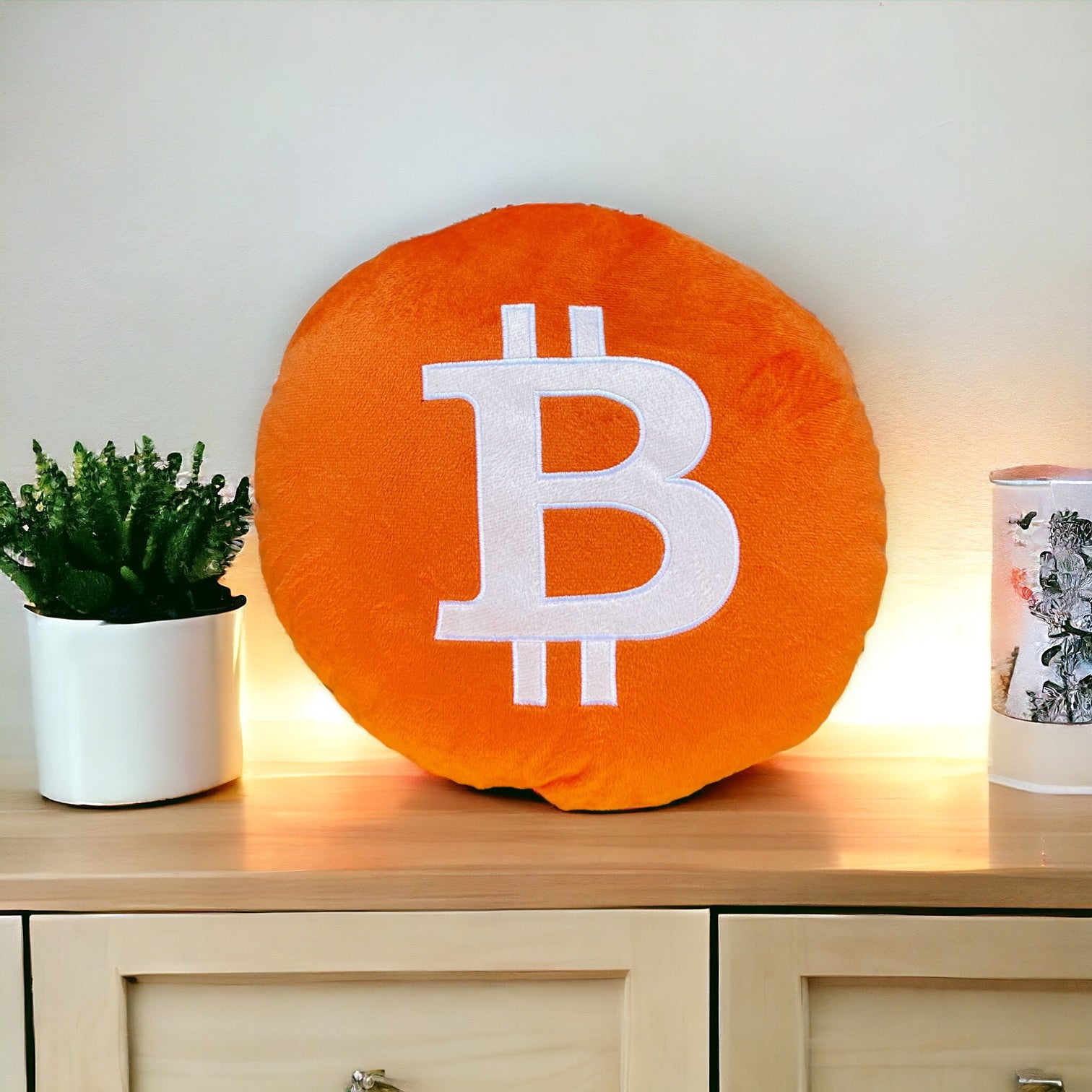 Bitcoin Pillow | Bitcoin Embroidered Cushion | Crypto Pillow