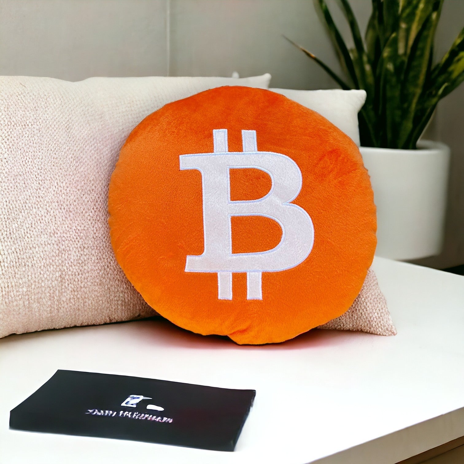 Bitcoin Pillow | Bitcoin Embroidered Cushion | Crypto Pillow