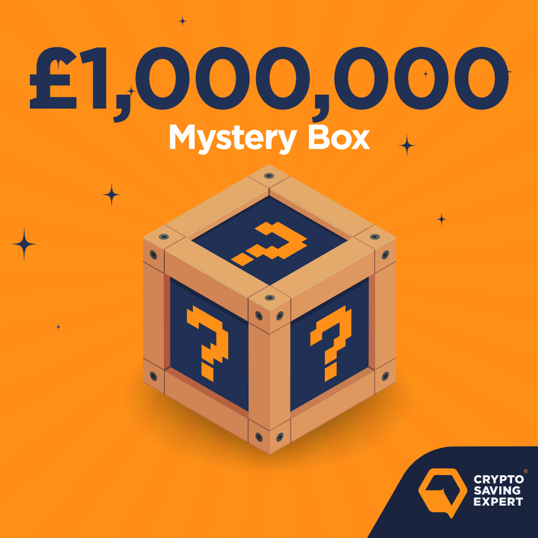 Mystery Box £1000000 box| Crypto Mystery Box side  | Mystery Gift front