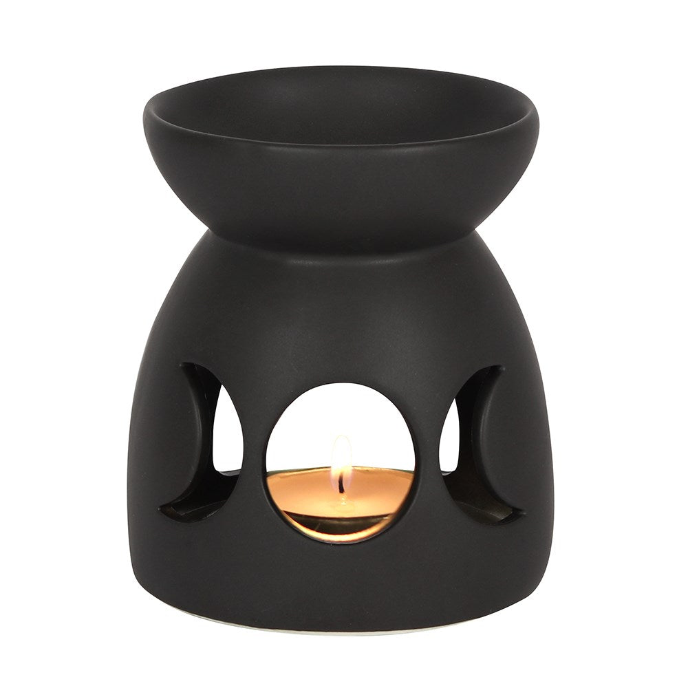 Triple Moon Wax Burner overview | Candle Wax Warmer with tealight | Candle Oil Burner front 