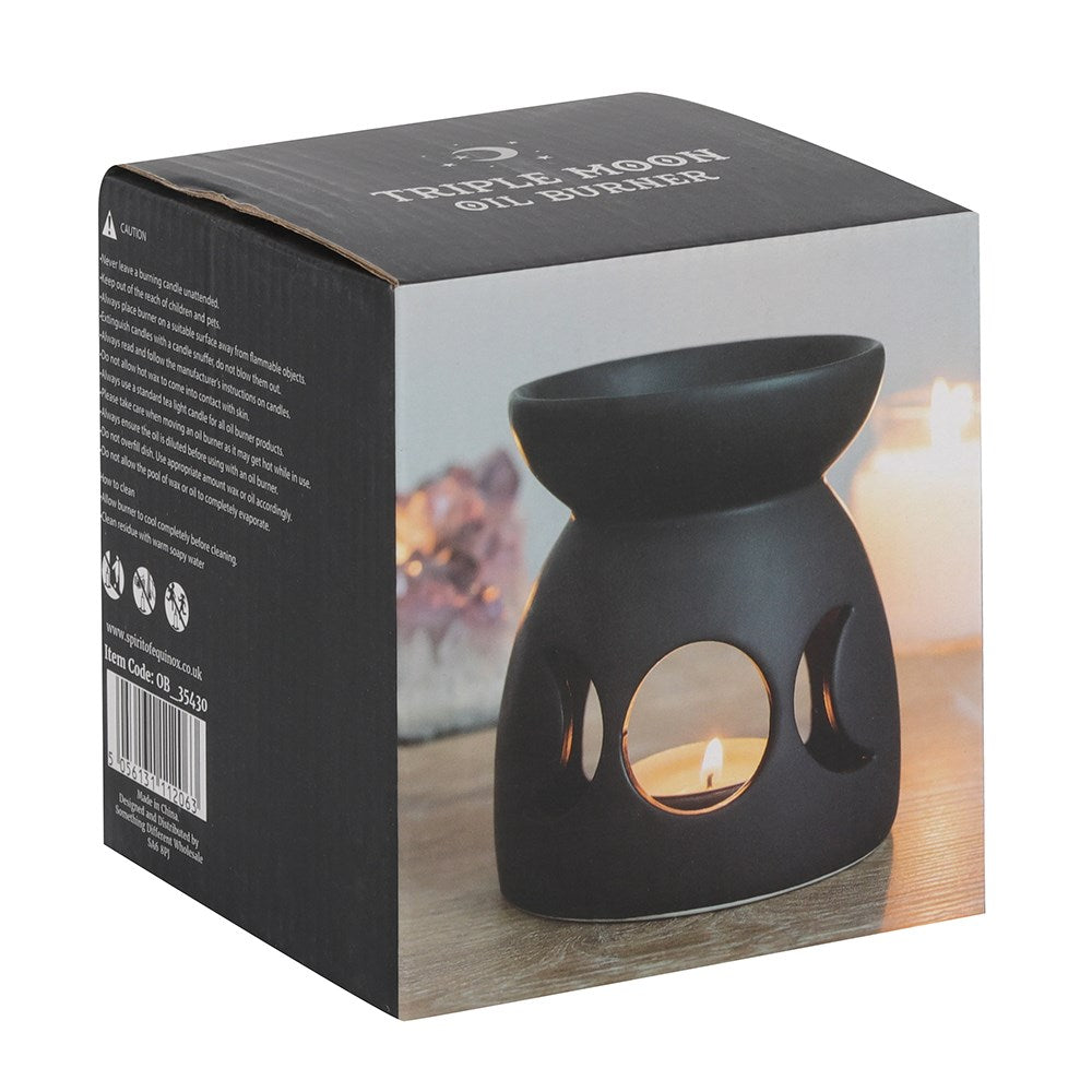 Triple Moon Wax Burner side image| Candle Wax Warmer in box | Candle Oil Burner box