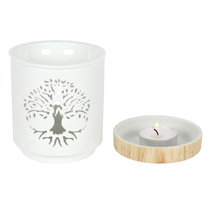 White Tree of Life Wax Burner | Candle Wax Warmer | Candle Oil Burner