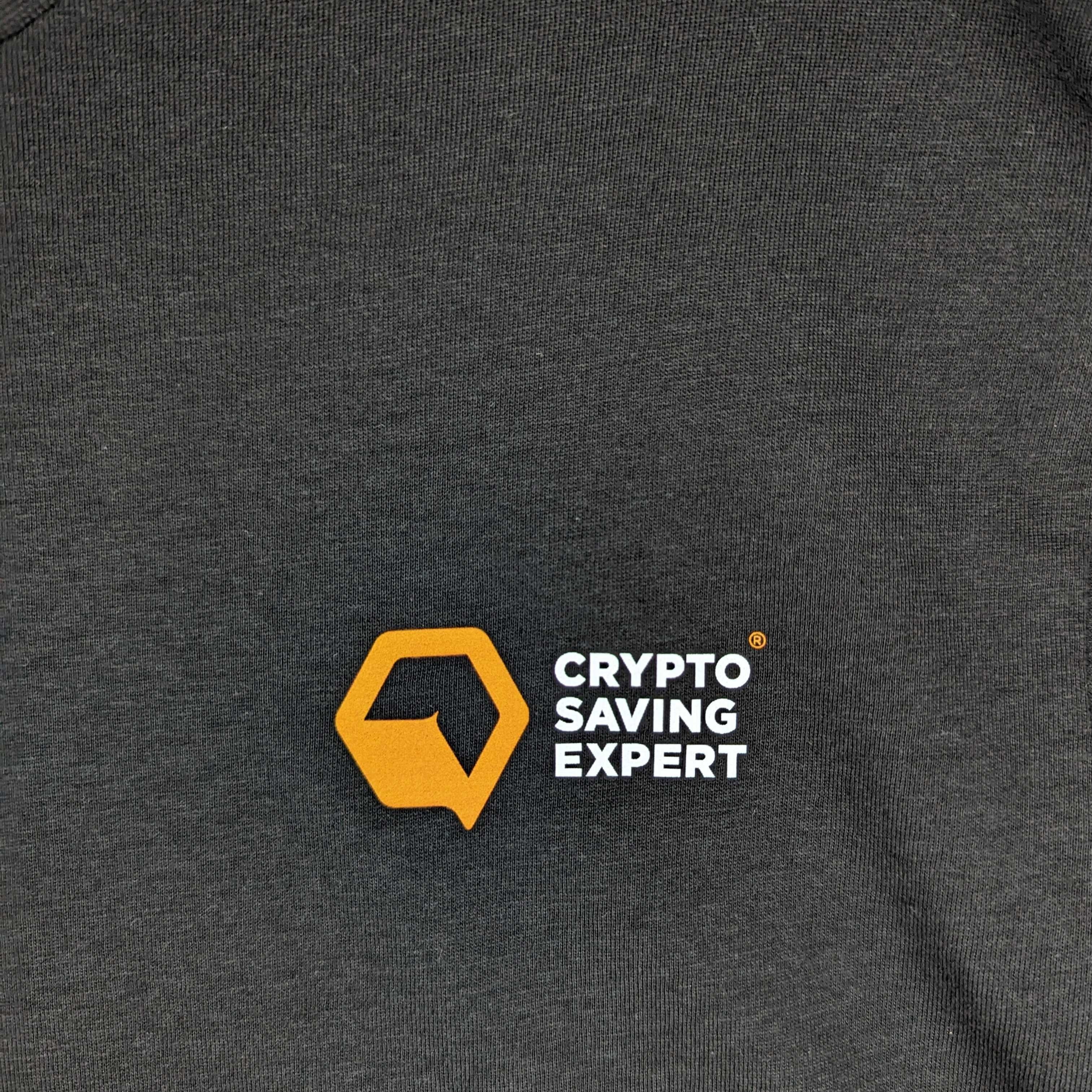 CSE Black with Colour T-shirt small left side logo | Twin Logo T-shirt back mens front LH Logo | Cryptocurrency T-shirt Left breast logo