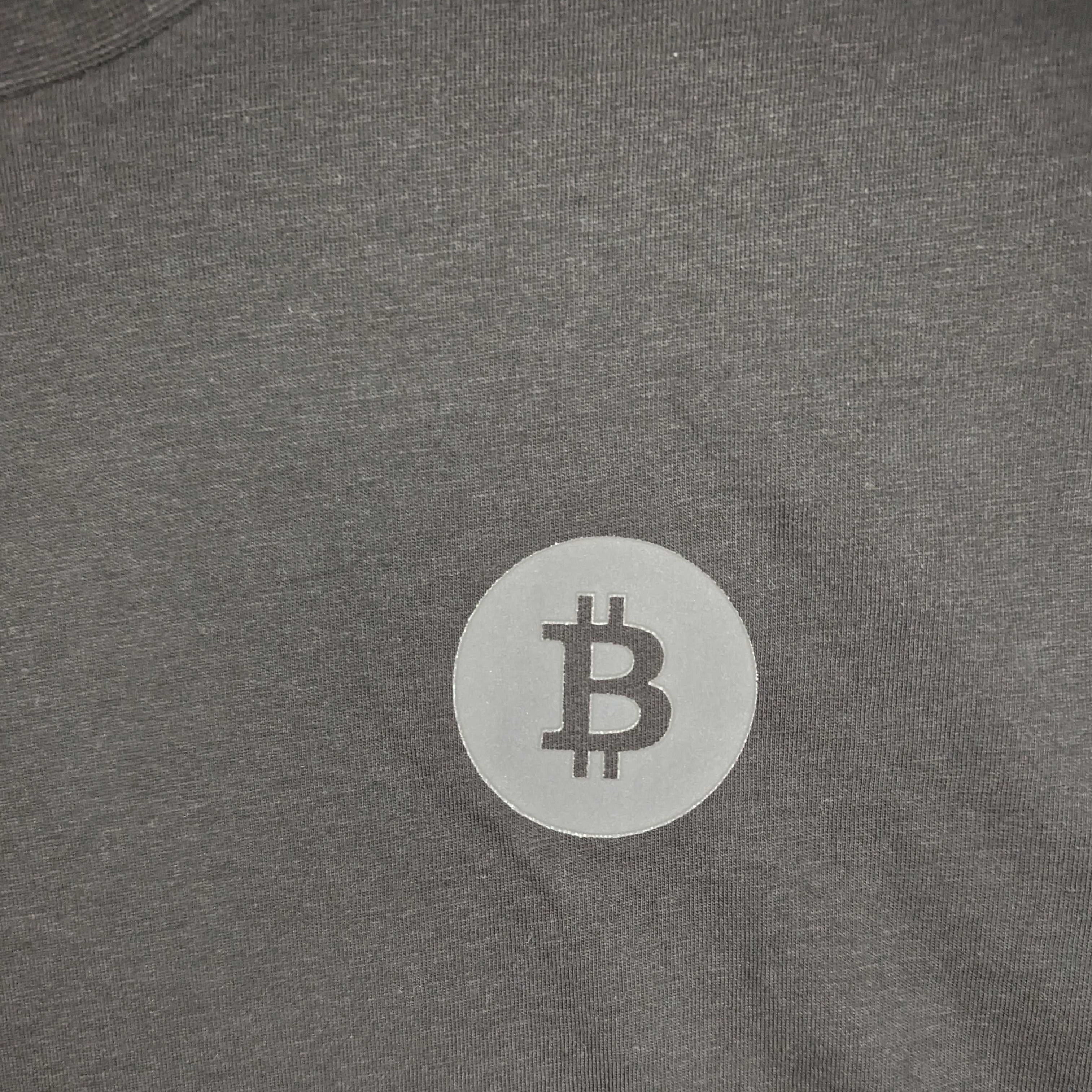 Bitcoin Logo T-shirt logo print | Black Bitcoin T-shirt logo view | Cryptocurrency Logo T-shirt logo