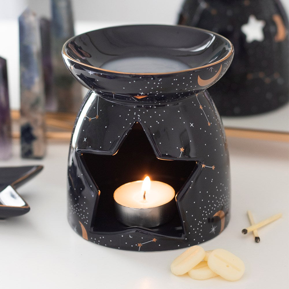 Purple Constellation Wax Burner close up | Candle Wax Warmer with tealight| Candle Oil Burner front