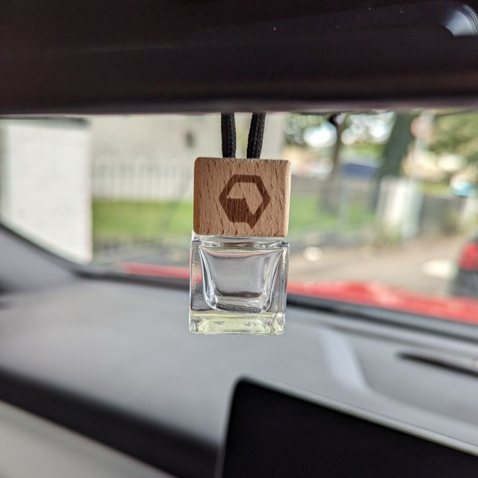 P & D Aroma Car Air Freshener - Musk| Car Hanging Perfume Air Freshener  Glass Bottle for Essential Oils with Wooden Diffuser Lid |Long Lasting