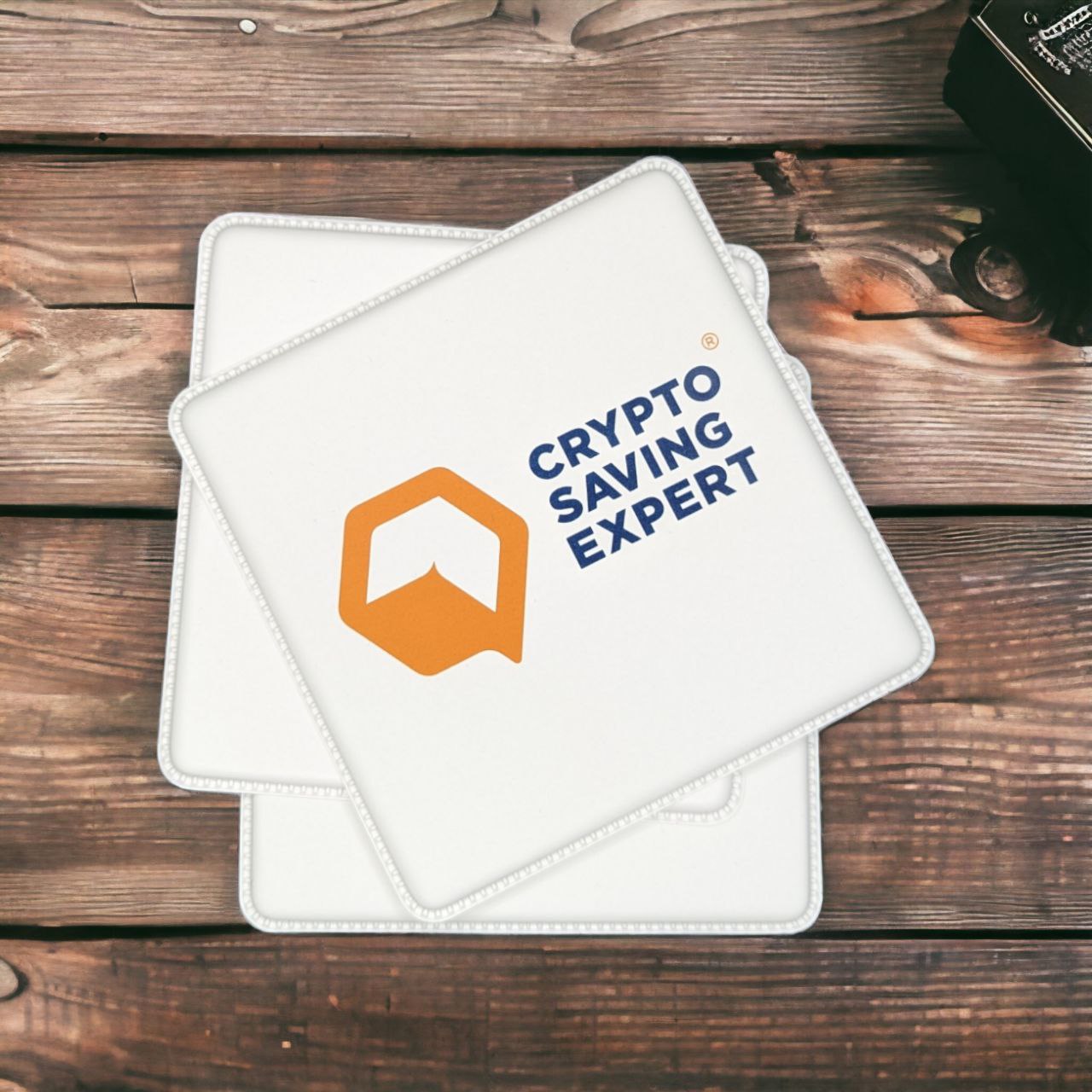 Official CSE Logo Coaster front | Square Coaster logo view | Crypto Coaster stacked