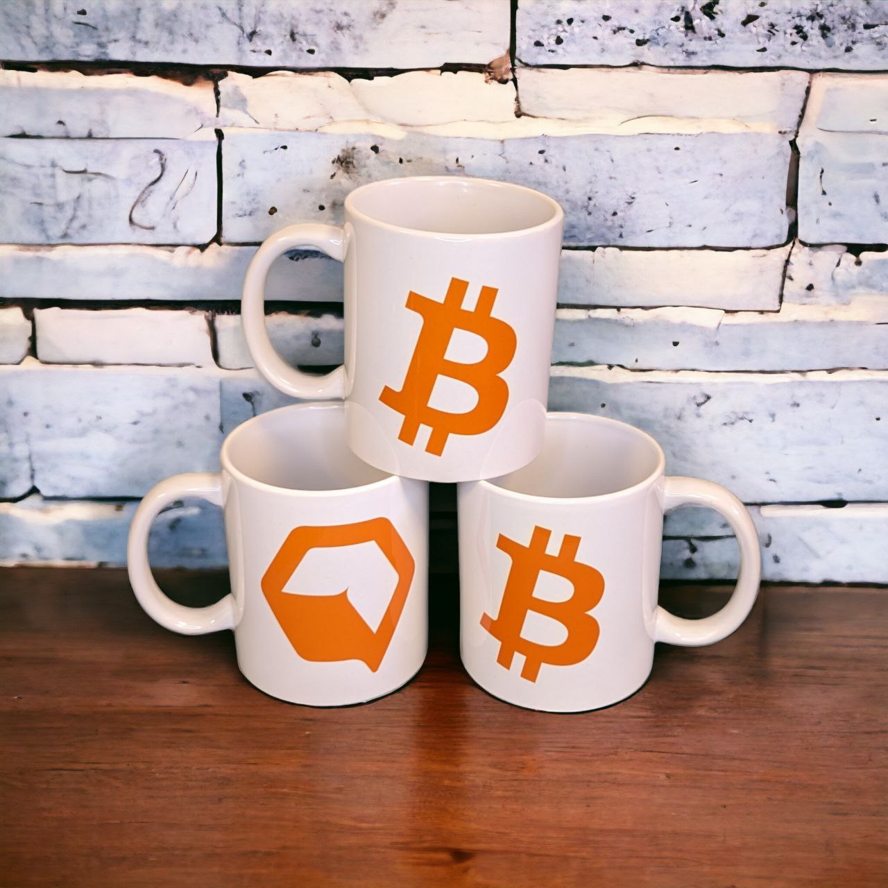 Bitcoin Mug stacked | CSE Mug bitcoin mug| Bitcoin Coffee Mug stacked