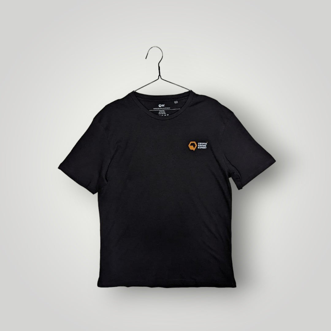 CSE Black with Colour T-shirt overview fornt | Twin Logo T-shirt front view | Cryptocurrency T-shirt men