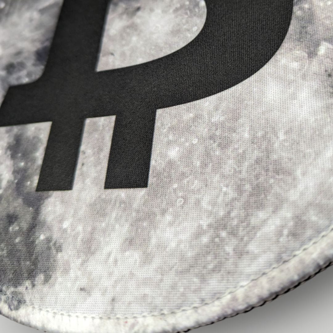 Close up Bitcoin Moon Mouse Mat | Bitcoin Logo Mouse Pad | Computer Mouse Pad track pad