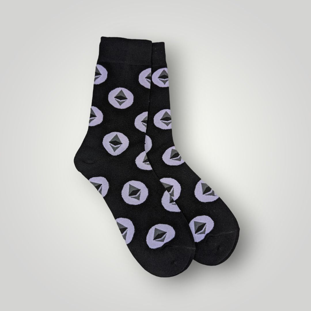 Pair of Ethereum logo socks |  Crypto Footwear |  Unisex ETH Socks