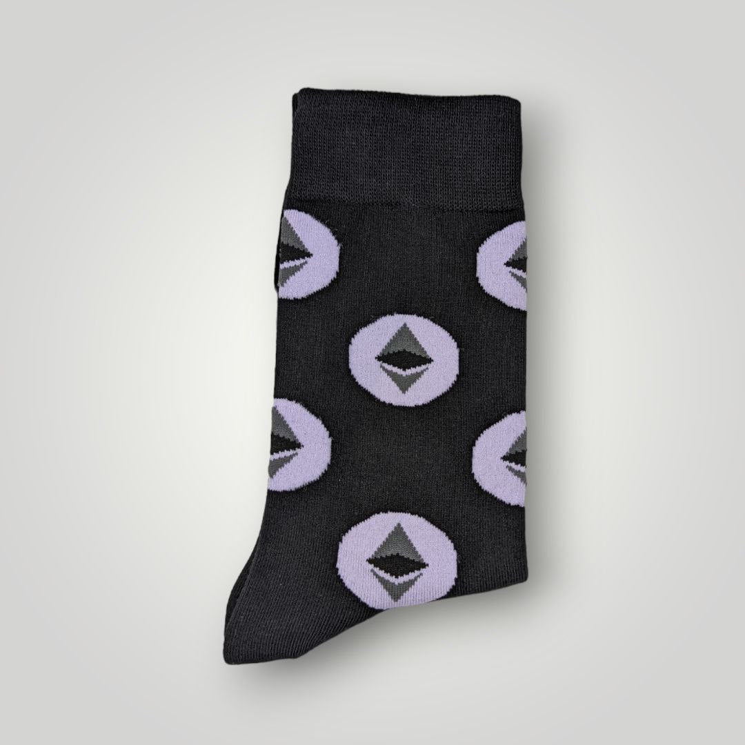 Folded Crypto Footwear |  Unisex ETH Socks | Ethereum logo socks  